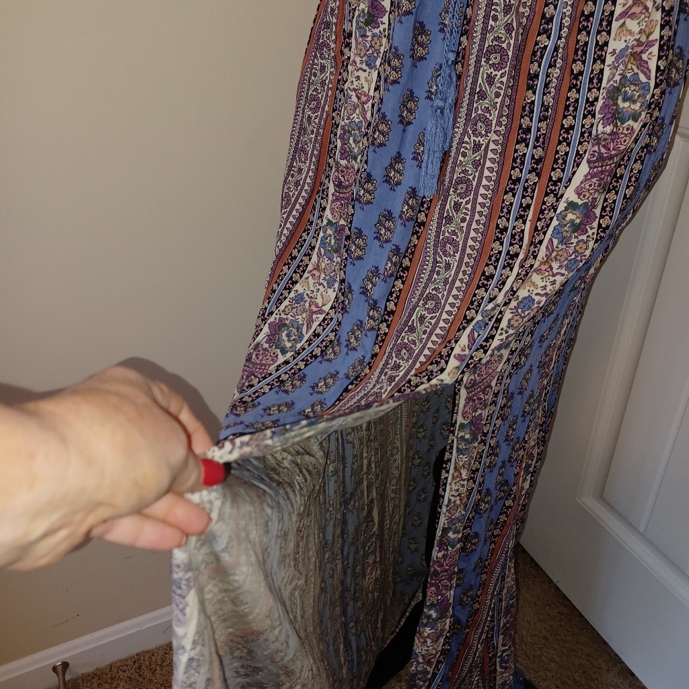 Band of Gypsies Boho Smocked Maxi Dress Women's Sz Small - Picture 7 of 12